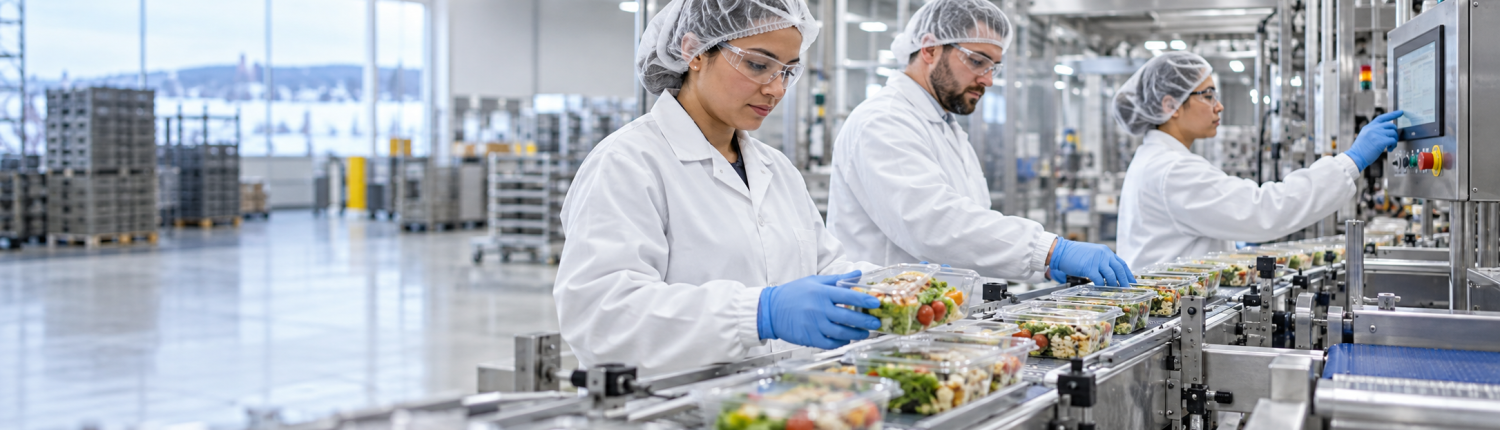 opérateurs de ligne de production alimentaire